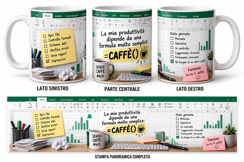 Mug bianca Excel formula del caffè