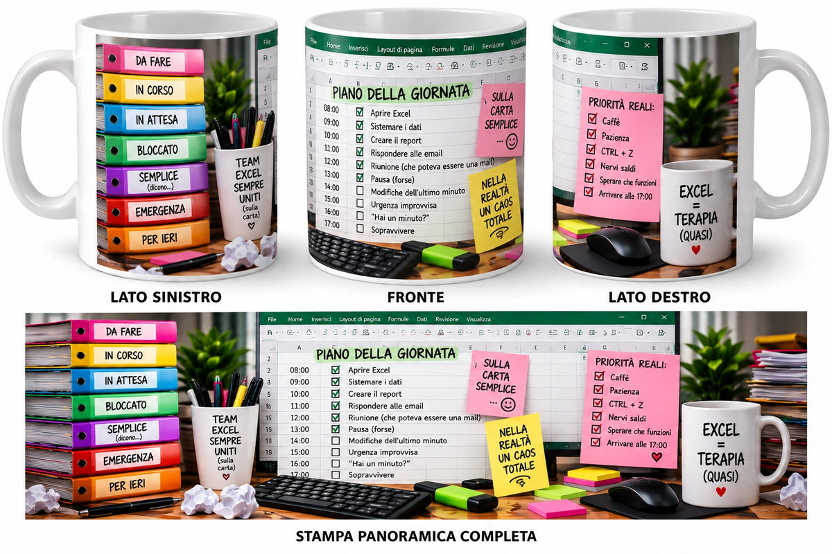Mug bianca Excel piano della giornata