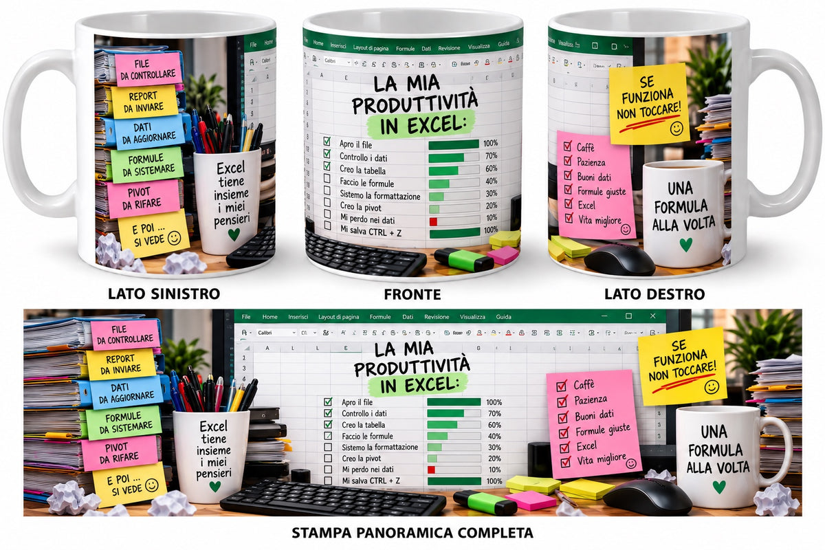 Mug bianca Excel la mia produttività in Excel