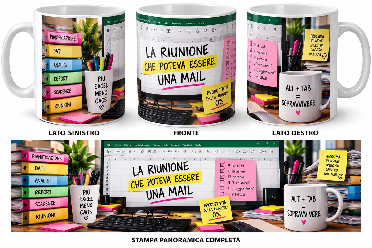 Mug bianca Excel riunione che poteva essere una mail