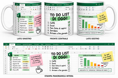 Mug bianca Excel To Do List di oggi